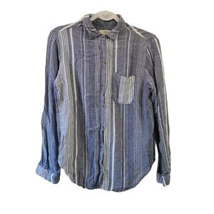 Maeve Anthropologie Blouse Small Womens Striped Button Up Top Collared‎